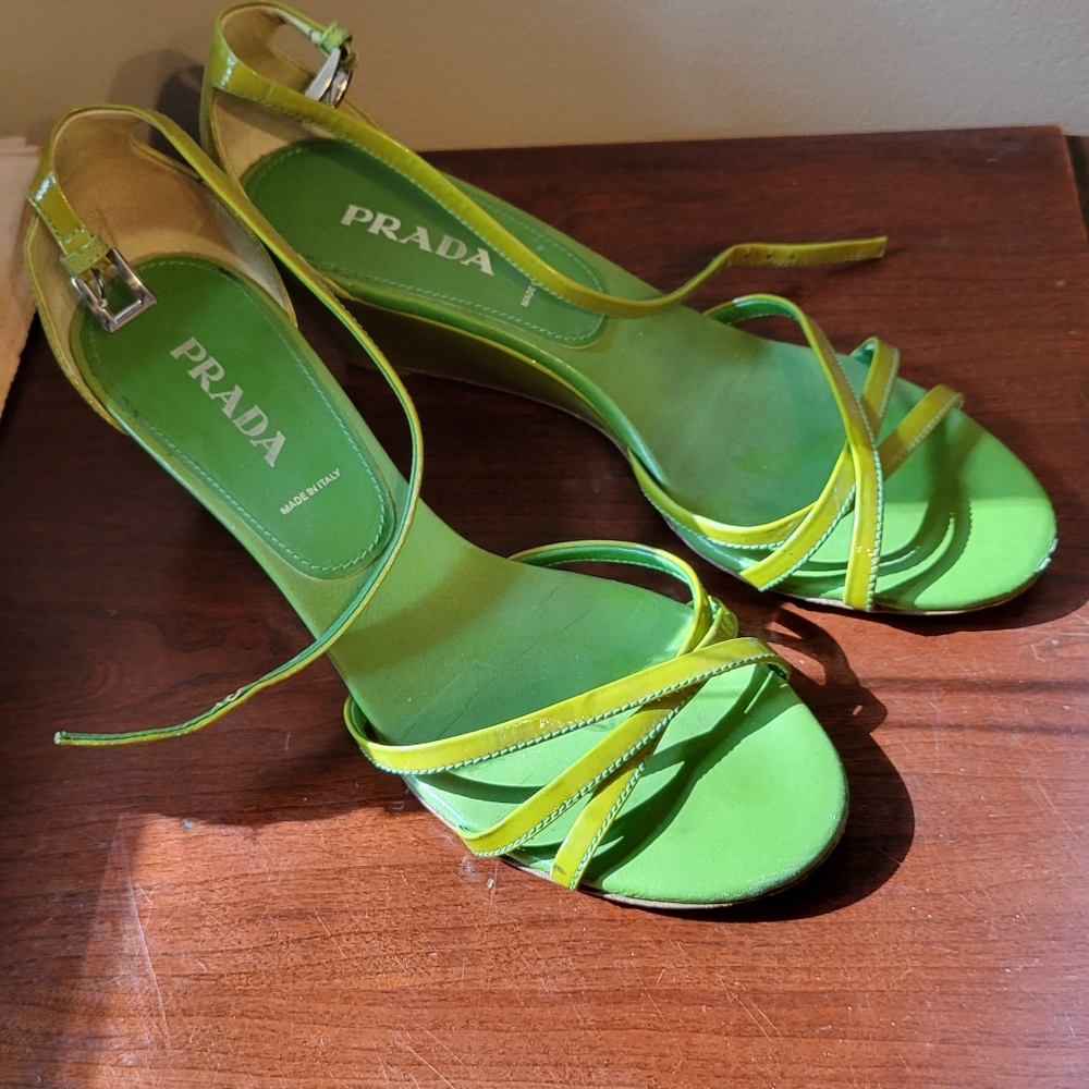 Prada vintage espadrilles in lime